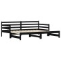 Sofá cama nido madera maciza de pino negro 80x200 cm de , Camas y somieres - Ref: Foro24-836152, Precio: 224,20 €