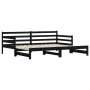 Trundle sofa bed solid black pine wood 80x200 cm by , Beds and slatted bases - Ref: Foro24-836152, Price: 220,66 €, Discount: %