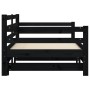 Sofá cama nido madera maciza de pino negro 80x200 cm de , Camas y somieres - Ref: Foro24-836152, Precio: 224,20 €