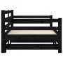 Trundle sofa bed solid black pine wood 80x200 cm by , Beds and slatted bases - Ref: Foro24-836152, Price: 220,66 €, Discount: %