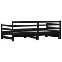 Sofá cama nido madera maciza de pino negro 80x200 cm de , Camas y somieres - Ref: Foro24-836152, Precio: 224,20 €