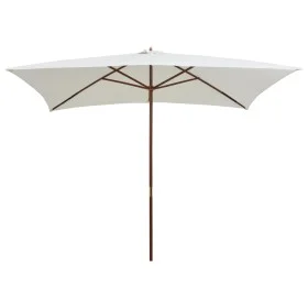 Parasol with wooden pole 200x300 cm cream white by vidaXL, Umbrellas - Ref: Foro24-42960, Price: 81,43 €, Discount: %
