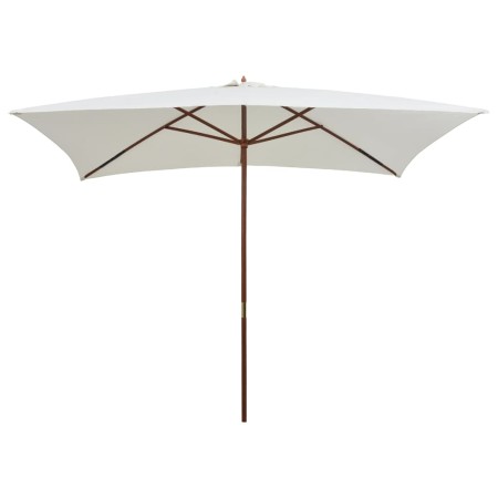 Sonnenschirm mit Holzstange 200x300 cm cremeweiß von vidaXL, Sonnenschirme - Ref: Foro24-42960, Preis: 83,13 €, Rabatt: %