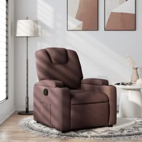 Sillón de masaje reclinable de tela marrón oscuro de , Sillones - Ref: Foro24-372370, Precio: 198,16 €, Descuento: %