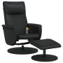 Reclining massage armchair with footrest in black synthetic leather by , Armchairs - Ref: Foro24-356560, Price: 170,92 €, Dis...