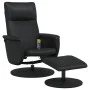 Sillón reclinable masaje con reposapiés cuero sintético negro de , Sillones - Ref: Foro24-356560, Precio: 156,25 €, Descuento: %