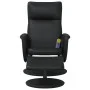 Sillón reclinable masaje con reposapiés cuero sintético negro de , Sillones - Ref: Foro24-356560, Precio: 156,25 €, Descuento: %
