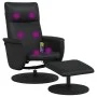 Sillón reclinable masaje con reposapiés cuero sintético negro de , Sillones - Ref: Foro24-356560, Precio: 156,25 €, Descuento: %