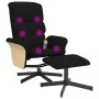 Sillón reclinable de masaje con reposapiés tela negro de , Sillones - Ref: Foro24-356624, Precio: 151,84 €, Descuento: %