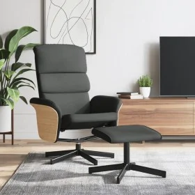 Sillón reclinable con reposapiés tela gris oscuro de , Sillones - Ref: Foro24-356611, Precio: 212,97 €, Descuento: %