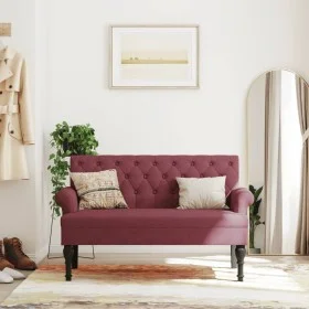 Bank mit Rückenlehne aus rotem Stoff, 120 x 62 x 75,5 cm von , Banken - Ref: Foro24-372127, Preis: 186,19 €, Rabatt: %