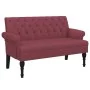 Banco con respaldo tela rojo tinto 120x62x75,5 cm de , Bancos - Ref: Foro24-372127, Precio: 186,19 €, Descuento: %