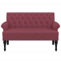 Bank mit Rückenlehne aus rotem Stoff, 120 x 62 x 75,5 cm von , Banken - Ref: Foro24-372127, Preis: 178,89 €, Rabatt: %
