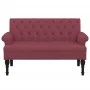 Bench with backrest red fabric 120x62x75.5 cm by , Banks - Ref: Foro24-372127, Price: 186,19 €, Discount: %