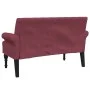 Bench with backrest red fabric 120x62x75.5 cm by , Banks - Ref: Foro24-372127, Price: 186,19 €, Discount: %