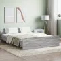 Sonoma gray bed frame with headboard and footboard 140x200 cm by , Beds and slatted bases - Ref: Foro24-3203752, Price: 127,7...
