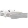 Sonoma gray bed frame with headboard and footboard 140x200 cm by , Beds and slatted bases - Ref: Foro24-3203752, Price: 127,7...