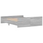 Sonoma gray bed frame with headboard and footboard 140x200 cm by , Beds and slatted bases - Ref: Foro24-3203752, Price: 129,3...