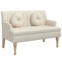 Banco con cojines tela lino 113x64,5x75,5 cm de , Bancos - Ref: Foro24-372138, Precio: 203,05 €, Descuento: %
