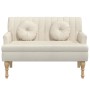 Banco con cojines tela lino 113x64,5x75,5 cm de , Bancos - Ref: Foro24-372138, Precio: 203,05 €, Descuento: %