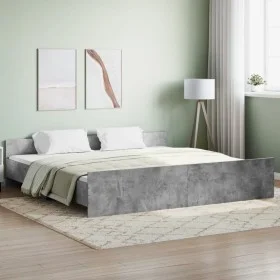Concrete gray bed frame with headboard and footboard 180x200cm by , Beds and slatted bases - Ref: Foro24-3203771, Price: 150,...