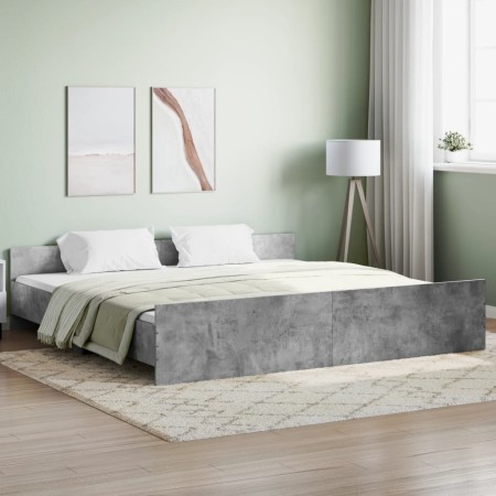 Betongrauer Bettrahmen mit Kopf- und Fußteil 180 x 200 cm von , Betten und Lattenroste - Ref: Foro24-3203771, Preis: 157,89 €...