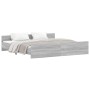 Sonoma gray bed frame with headboard and footboard 180x200 cm by , Beds and slatted bases - Ref: Foro24-3203773, Price: 155,0...