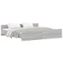 Sonoma gray bed frame with headboard and footboard 180x200 cm by , Beds and slatted bases - Ref: Foro24-3203773, Price: 152,6...
