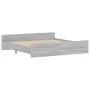 Sonoma gray bed frame with headboard and footboard 180x200 cm by , Beds and slatted bases - Ref: Foro24-3203773, Price: 152,6...