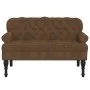 Bank mit Rückenlehne aus synthetischem Veloursleder braun 119,5x64,5x75 cm von , Banken - Ref: Foro24-372165, Preis: 210,33 €...