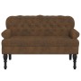 Bank mit Rückenlehne aus synthetischem Veloursleder braun 119,5x64,5x75 cm von , Banken - Ref: Foro24-372165, Preis: 233,93 €...