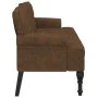 Bank mit Rückenlehne aus synthetischem Veloursleder braun 119,5x64,5x75 cm von , Banken - Ref: Foro24-372165, Preis: 210,33 €...