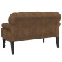 Bank mit Rückenlehne aus synthetischem Veloursleder braun 119,5x64,5x75 cm von , Banken - Ref: Foro24-372165, Preis: 233,93 €...