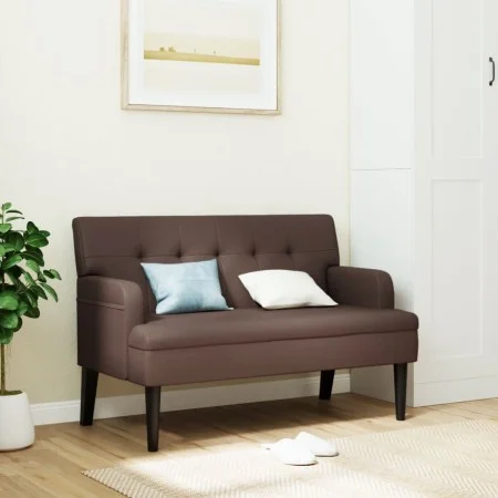 Bank with brown synthetic leather backing 112x65.5x75 cm by , Banks - Ref: Foro24-372150, Price: 148,79 €, Discount: %