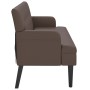 Banco con respaldo cuero sintético marrón 112x65,5x75 cm de , Bancos - Ref: Foro24-372150, Precio: 150,40 €, Descuento: %