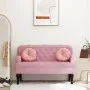 Bench with pink velvet backrest 119.5x64.5x75 cm by , Banks - Ref: Foro24-372159, Price: 202,90 €, Discount: %