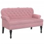 Bank mit rosa Samtrückenlehne 119,5 x 64,5 x 75 cm von , Banken - Ref: Foro24-372159, Preis: 221,84 €, Rabatt: %