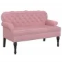 Bench with pink velvet backrest 119.5x64.5x75 cm by , Banks - Ref: Foro24-372159, Price: 202,90 €, Discount: %