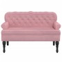 Bank mit rosa Samtrückenlehne 119,5 x 64,5 x 75 cm von , Banken - Ref: Foro24-372159, Preis: 221,84 €, Rabatt: %