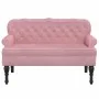 Bench with pink velvet backrest 119.5x64.5x75 cm by , Banks - Ref: Foro24-372159, Price: 202,90 €, Discount: %