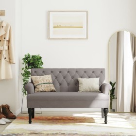Banco con respaldo tela gris taupe 120x62x75,5 cm de , Bancos - Ref: Foro24-372125, Precio: 190,47 €, Descuento: %