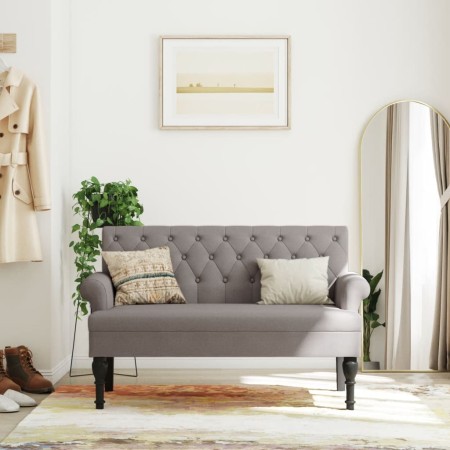 Bank mit Rückenlehne aus taupegrauem Stoff, 120 x 62 x 75,5 cm von , Banken - Ref: Foro24-372125, Preis: 189,73 €, Rabatt: %