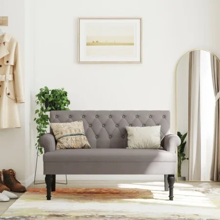 Bench with backrest in taupe gray fabric 120x62x75.5 cm by , Banks - Ref: Foro24-372125, Price: 185,47 €, Discount: %