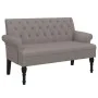 Bench with backrest in taupe gray fabric 120x62x75.5 cm by , Banks - Ref: Foro24-372125, Price: 185,47 €, Discount: %