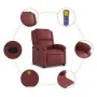 Reclining massage armchair in synthetic red wine leather by , Armchairs - Ref: Foro24-371786, Price: 212,97 €, Discount: %