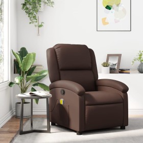 Reclining massage armchair in brown synthetic leather by , Armchairs - Ref: Foro24-371784, Price: 231,93 €, Discount: %