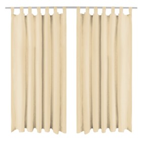Micro-satin curtains with loops, 2 units, 140x245 cm, beige. by vidaXL, Curtains and curtains - Ref: Foro24-132218, Price: 23...
