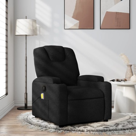 Black fabric massage recliner by , Armchairs - Ref: Foro24-372379, Price: 255,49 €, Discount: %