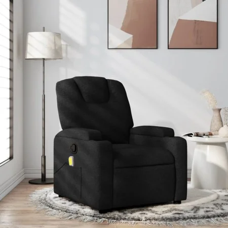 Black fabric massage recliner by , Armchairs - Ref: Foro24-372379, Price: 250,22 €, Discount: %