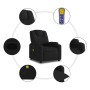 Black fabric massage recliner by , Armchairs - Ref: Foro24-372379, Price: 255,49 €, Discount: %